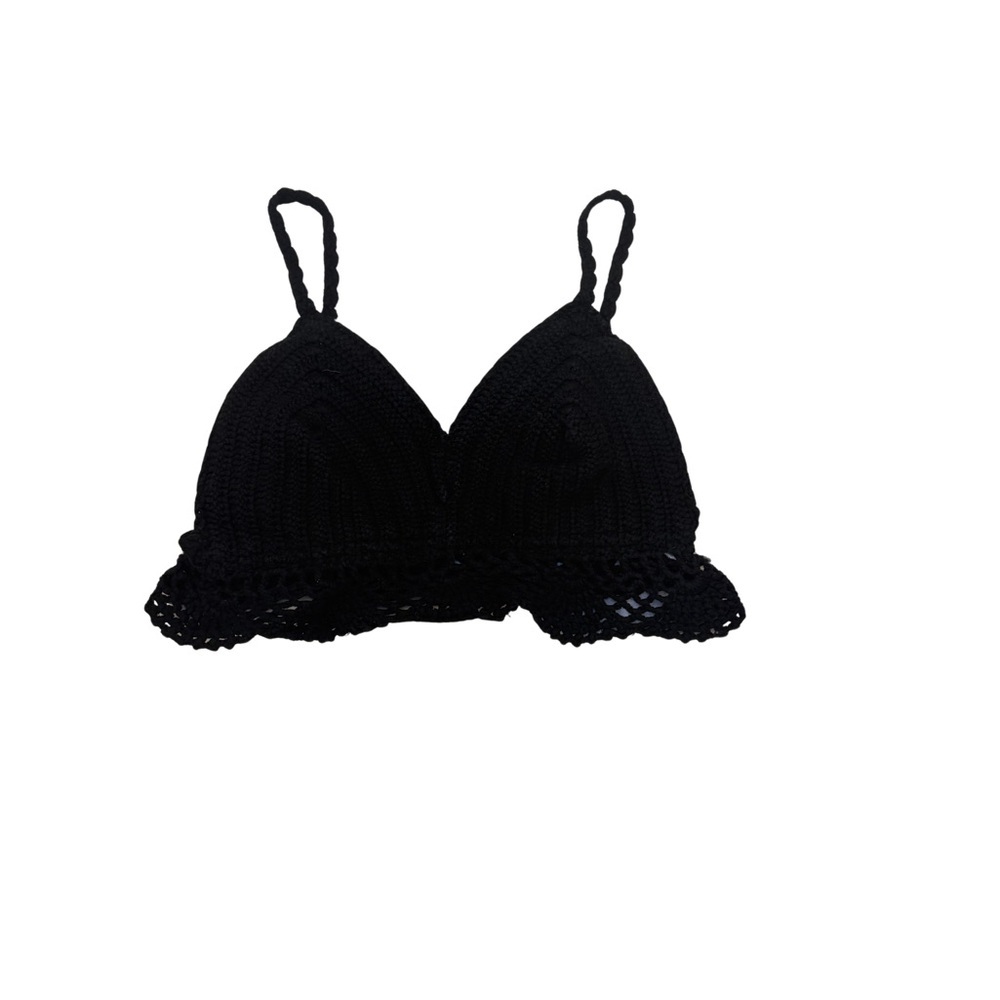 Chic Black Crochet Bralette